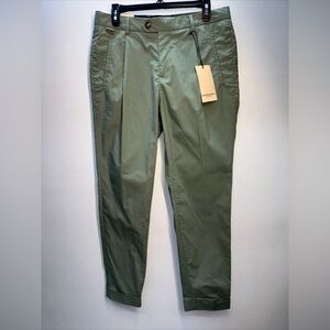Scotch & Soda Amsterdam Pants Blake Cuffed Green Slim Fit 100% Cotton 30/32 NWT